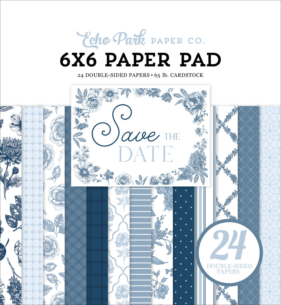 Echo Park Save The Date 6x6 Inch Paper Pad (STD498023) Echo Park Save The Date 6x6 Inch Paper Pad (STD498023)