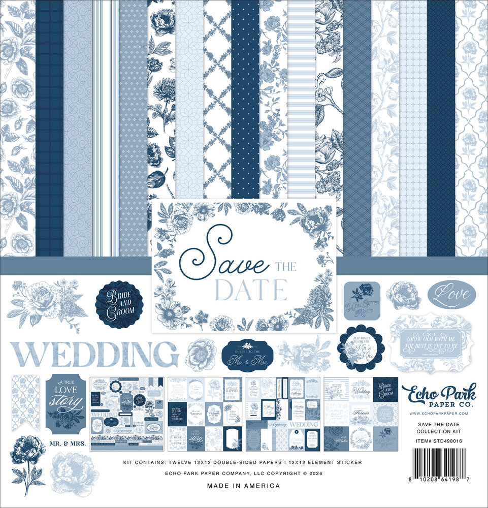 Echo Park Save The Date 12x12 Inch Collection Kit (STD498016) Echo Park Save The Date 12x12 Inch Collection Kit (STD498016)