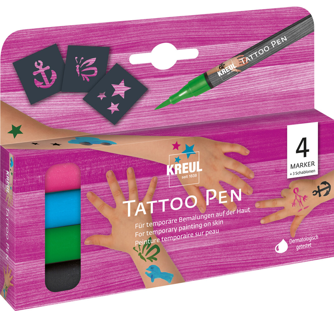 Kreul KREUL Tattoo Pen Anchor, Stars, Butterfly (4pcs) (62171) Kreul KREUL Tattoo Pen Anchor, Stars, Butterfly (4pcs) (62171)
