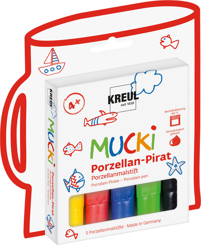 Kreul MUCKI Porcelain Pirate Porcelain Pen (5pcs) (27157) Kreul MUCKI Porcelain Pirate Porcelain Pen (5pcs) (27157)