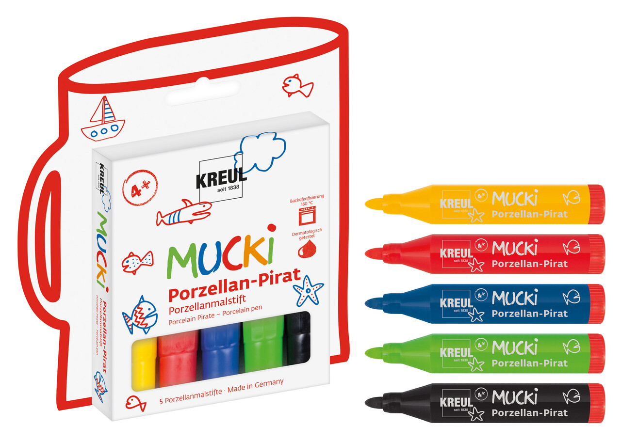 Kreul MUCKI Porcelain Pirate Porcelain Pen (5pcs) (27157) Kreul MUCKI Porcelain Pirate Porcelain Pen (5pcs) (27157)