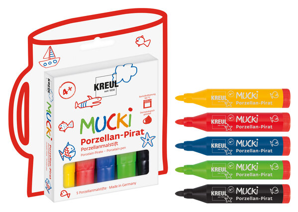 Kreul MUCKI Porcelain Pirate Porcelain Pen (5pcs) (27157) Kreul MUCKI Porcelain Pirate Porcelain Pen (5pcs) (27157)