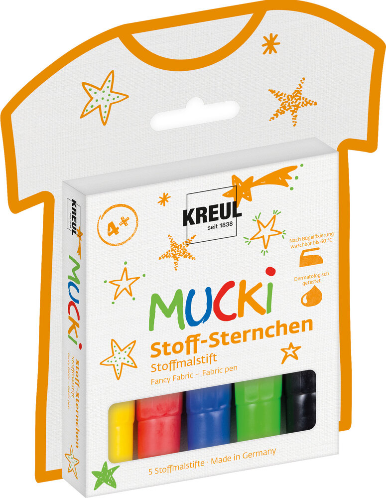 Kreul MUCKI Fancy Fabric Fabric Pen (5pcs) (27156) Kreul MUCKI Fancy Fabric Fabric Pen (5pcs) (27156)