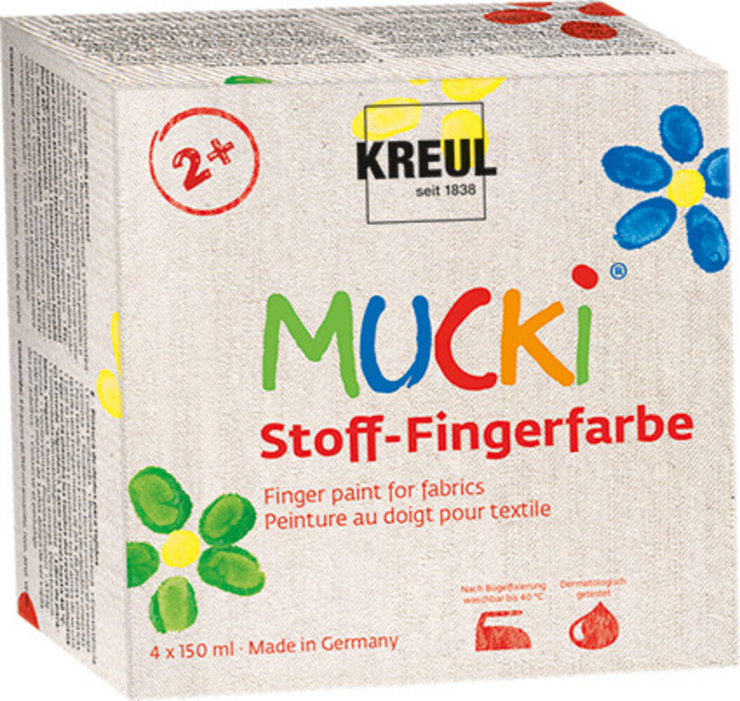 Kreul MUCKI Finger Paint for Fabrics 150 ml (4pcs) (28400) Kreul MUCKI Finger Paint for Fabrics 150 ml (4pcs) (28400)