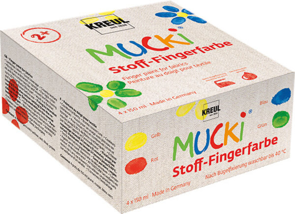 Kreul MUCKI Finger Paint for Fabrics 150 ml (4pcs) (28400) Kreul MUCKI Finger Paint for Fabrics 150 ml (4pcs) (28400)