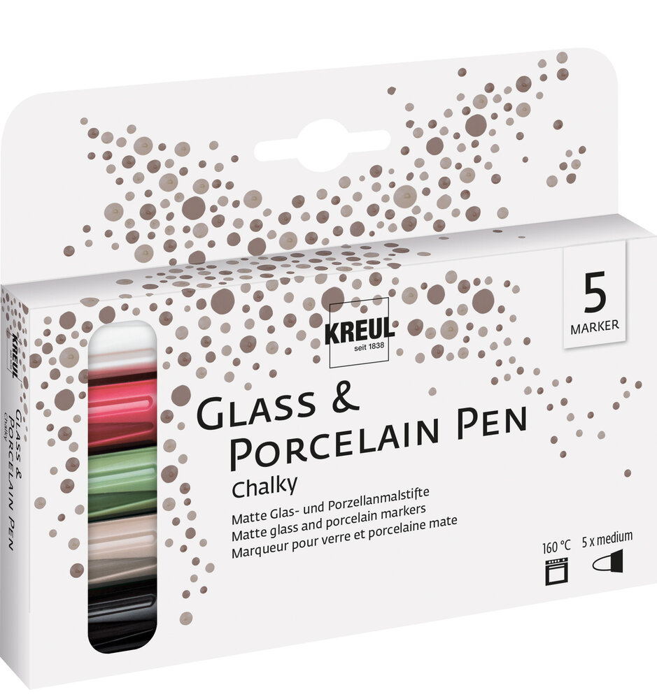 Kreul KREUL Glass & Porcelain Pen Chalky Medium (5pcs) (16570) Kreul KREUL Glass & Porcelain Pen Chalky Medium (5pcs) (16570)