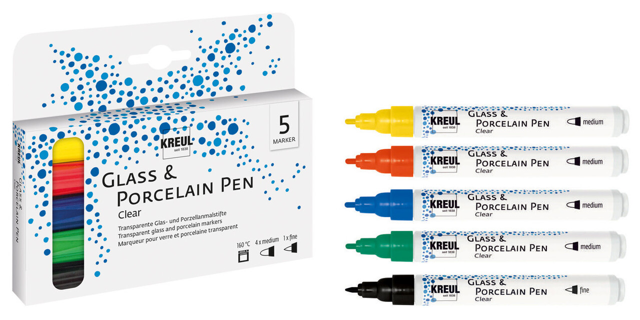 Kreul KREUL Glass & Porcelain Pen Clear (5pcs) (42650) Kreul KREUL Glass & Porcelain Pen Clear (5pcs) (42650)