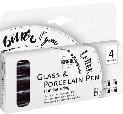 Kreul KREUL Glass & Porcelain Pen Handlettering (4pcs) (16480) Kreul KREUL Glass & Porcelain Pen Handlettering (4pcs) (16480)