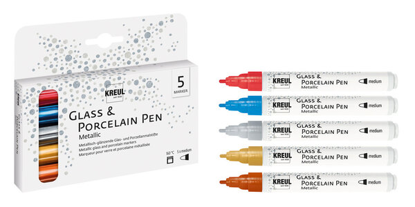 Kreul KREUL Glass & Porcelain Pen Metallic Medium (5pcs) (16430) Kreul KREUL Glass & Porcelain Pen Metallic Medium (5pcs) (16430)