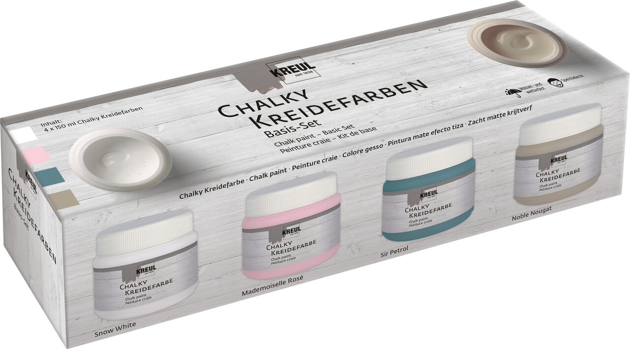Kreul KREUL Chalky Chalk Paint Basic 150 ml Set of 4 (75305) Kreul KREUL Chalky Chalk Paint Basic 150 ml Set of 4 (75305)