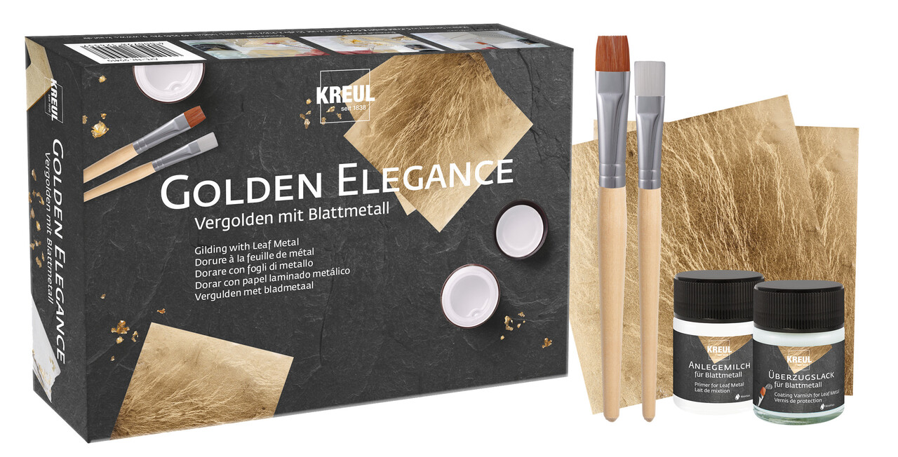 Kreul KREUL Gilding with Leaf Metal Set Golden Elegance (99410) Kreul KREUL Gilding with Leaf Metal Set Golden Elegance (99410)