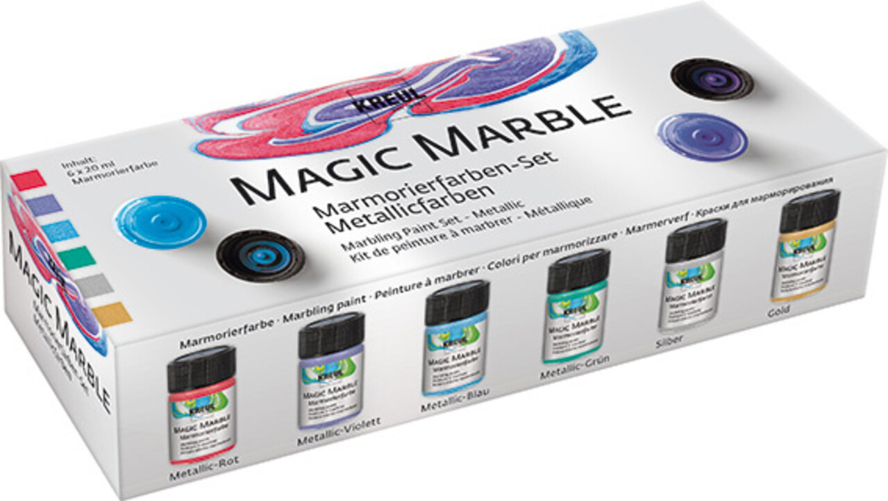 Kreul KREUL Magic Marble Marbling Paint Metallic Colors 20 ml (6pcs) (73610) Kreul KREUL Magic Marble Marbling Paint Metallic Colors 20 ml (6pcs) (73610)