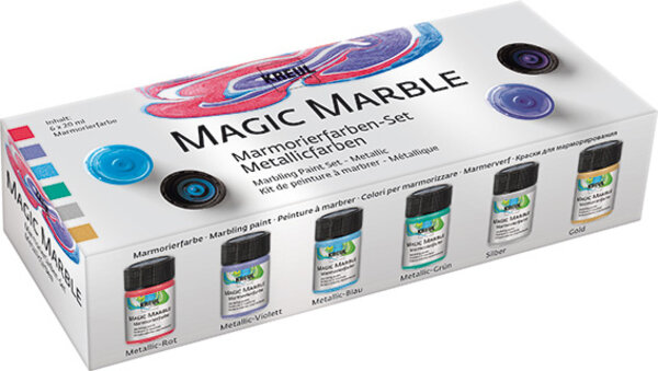 Kreul KREUL Magic Marble Marbling Paint Metallic Colors 20 ml (6pcs) (73610) Kreul KREUL Magic Marble Marbling Paint Metallic Colors 20 ml (6pcs) (73610)
