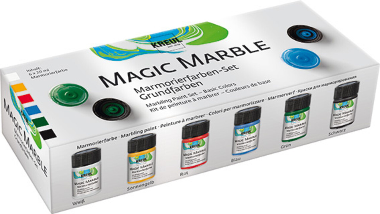 Kreul KREUL Magic Marble Marbling Paint Basic Colors 20 ml (6pcs) (73600) Kreul KREUL Magic Marble Marbling Paint Basic Colors 20 ml (6pcs) (73600)
