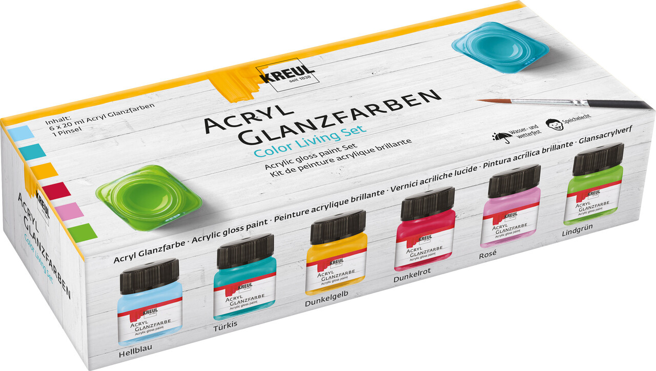 Kreul KREUL Acrylic Gloss Paint Color Living 20 ml (6pcs) (79601) Kreul KREUL Acrylic Gloss Paint Color Living 20 ml (6pcs) (79601)