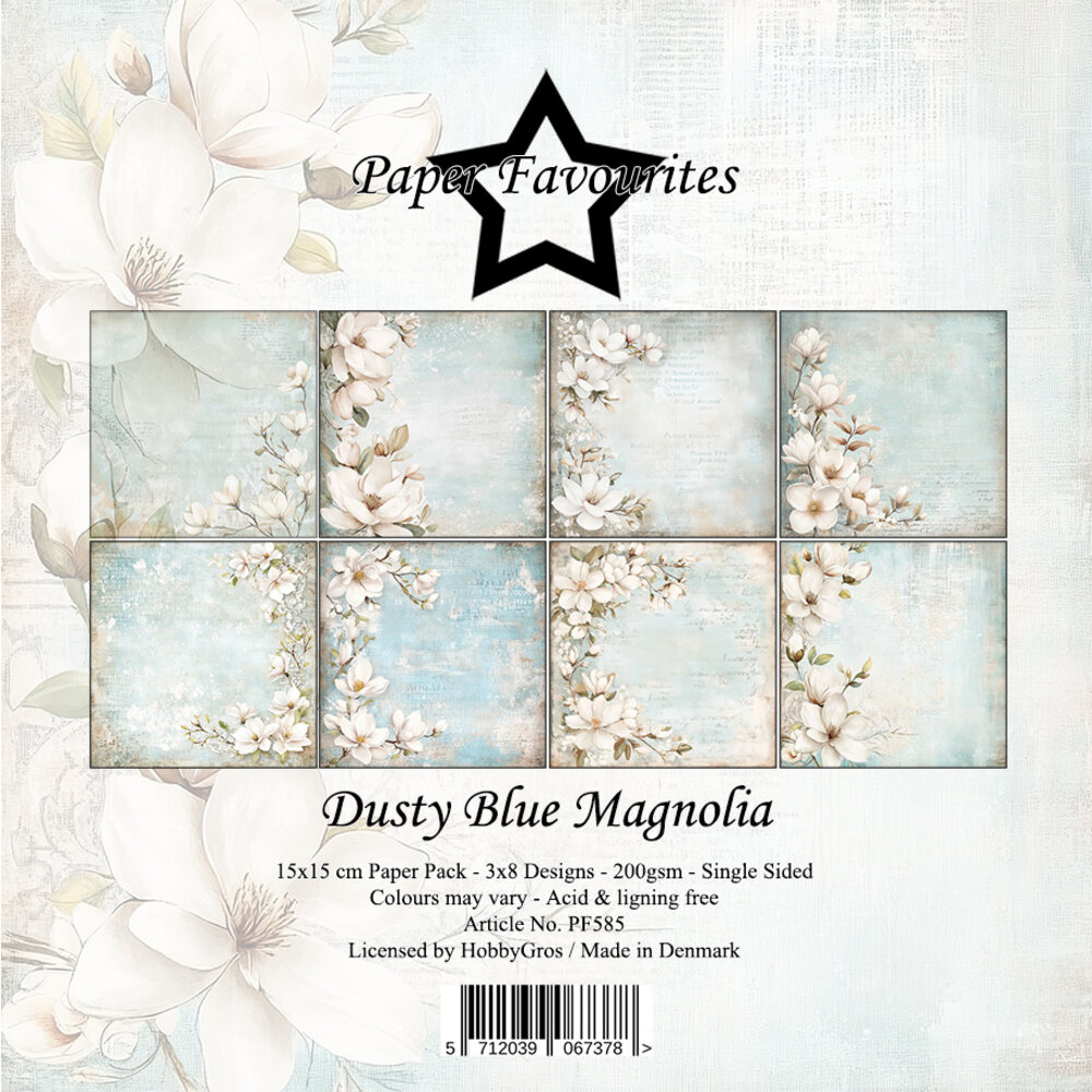 Paper Favourites Dusty Blue Magnolia 6x6 Inch Paper Pack (PF585) Paper Favourites Dusty Blue Magnolia 6x6 Inch Paper Pack (PF585)