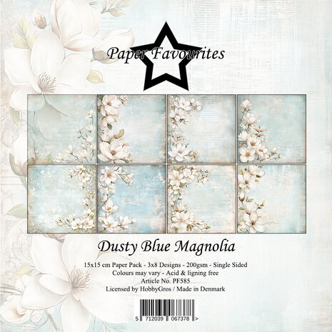 Paper Favourites Dusty Blue Magnolia 6x6 Inch Paper Pack (PF585) Paper Favourites Dusty Blue Magnolia 6x6 Inch Paper Pack (PF585)