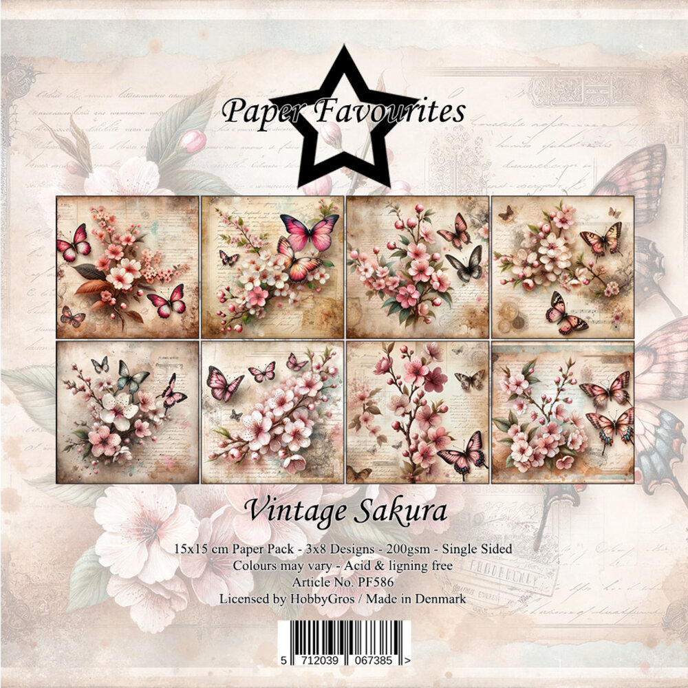 Paper Favourites Vintage Sakura 6x6 Inch Paper Pack (PF586) Paper Favourites Vintage Sakura 6x6 Inch Paper Pack (PF586)