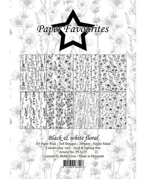 Paper Favourites Black & White Floral A5 Paper Pack (PFA225)