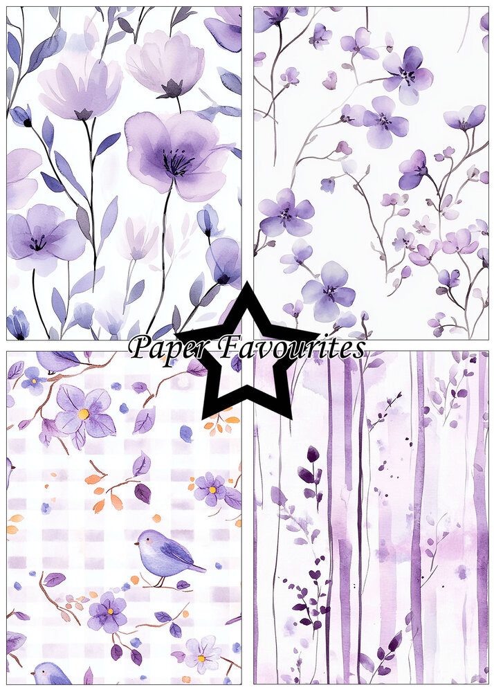 Paper Favourites Purple Floral A5 Paper Pack (PFA227)