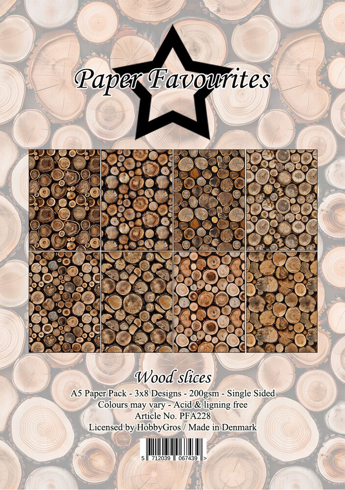 Paper Favourites Wood Slices A5 Paper Pack (PFA228)