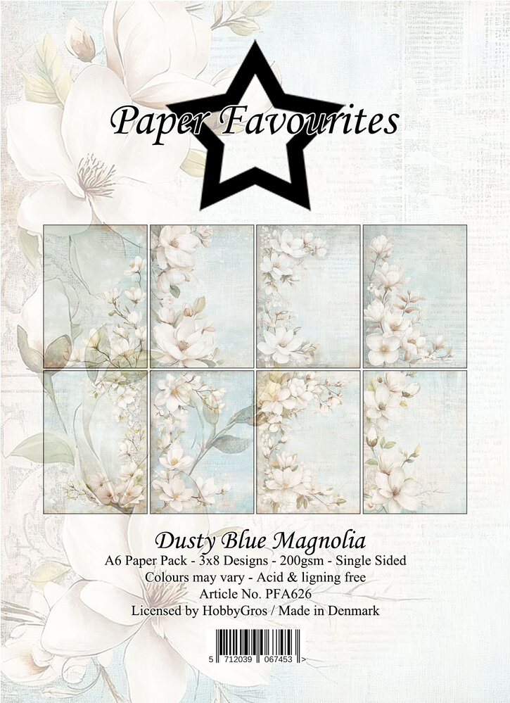 Paper Favourites Dusty Blue Magnolia A6 Paper Pack (PFA626) Paper Favourites Dusty Blue Magnolia A6 Paper Pack (PFA626)