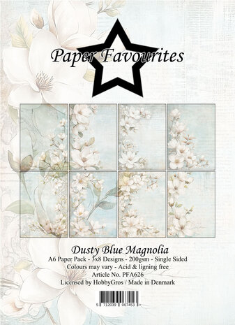 Paper Favourites Dusty Blue Magnolia A6 Paper Pack (PFA626) Paper Favourites Dusty Blue Magnolia A6 Paper Pack (PFA626)