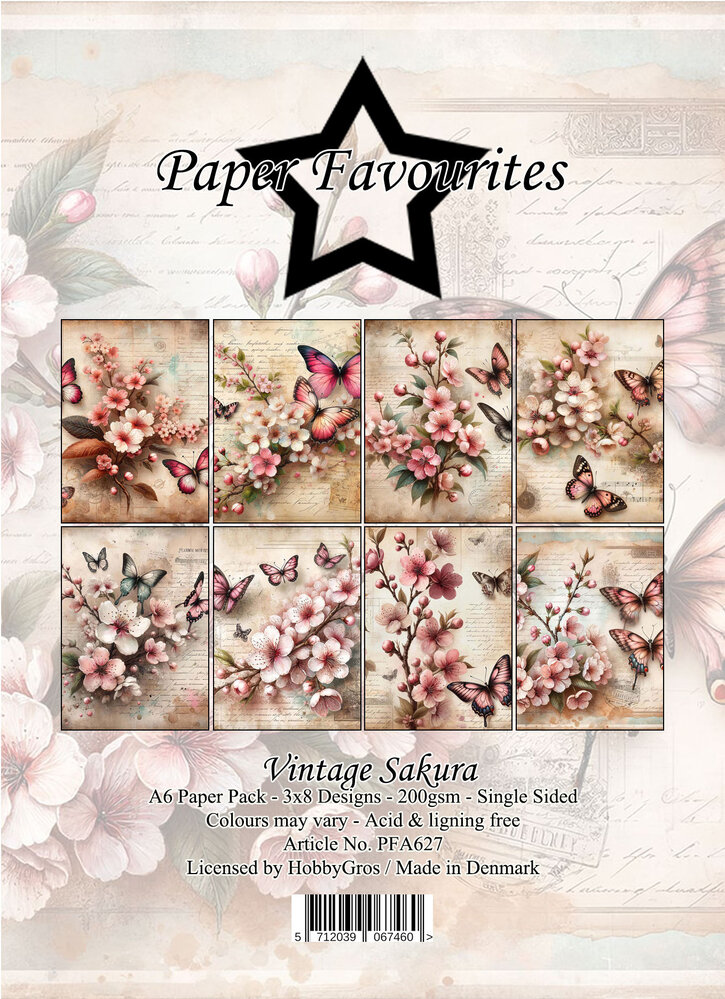 Paper Favourites Vintage Sakura A6 Paper Pack (PFA627)