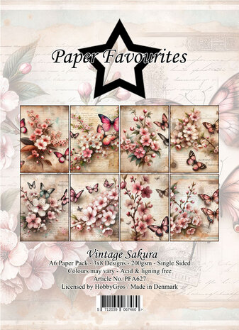 Paper Favourites Vintage Sakura A6 Paper Pack (PFA627)