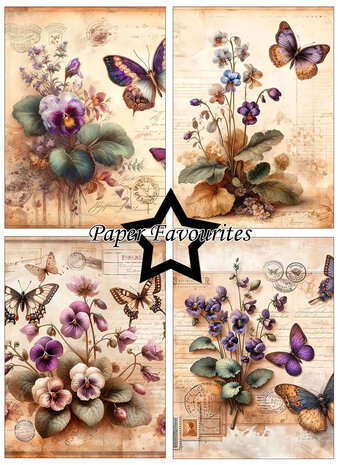 Paper Favourites Vintage Violet A6 Paper Pack (PFA628)