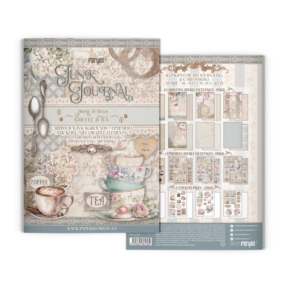 Papers For You Home & Deco Coffee & Tea A4 Junk Journal (PFY-16136) Papers For You Home & Deco Coffee & Tea A4 Junk Journal (PFY-16136)