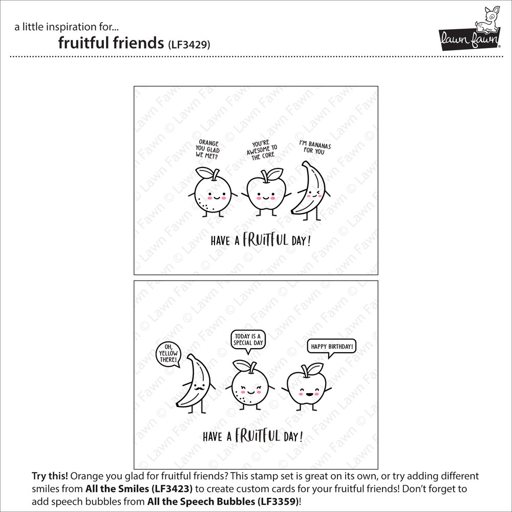 Lawn Fawn Fruitful Friends Clear Stamps (LF3429)