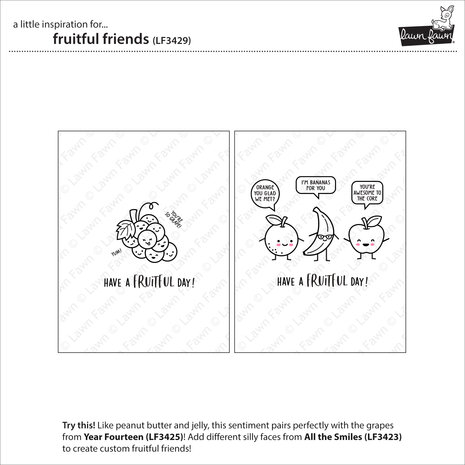 Lawn Fawn Fruitful Friends Clear Stamps (LF3429)
