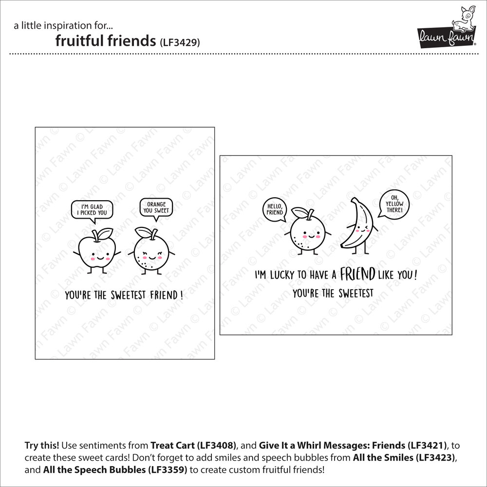 Lawn Fawn Fruitful Friends Clear Stamps (LF3429)