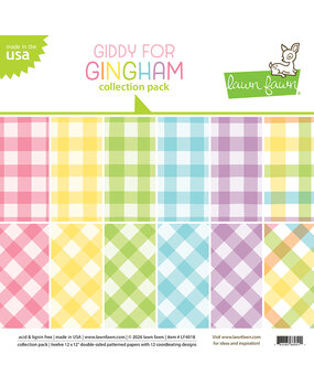 Lawn Fawn Giddy For Gingham 12x12 Inch Collection Pack (LF4018)