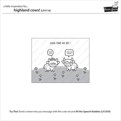 Lawn Fawn Highland Cows! Clear Stamps (LF4116)