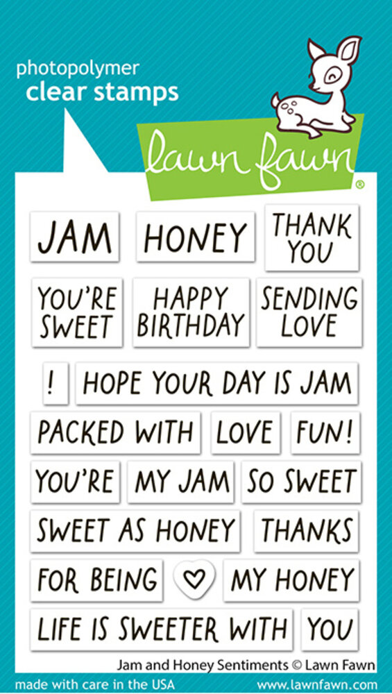 Lawn Fawn Jam And Honey Sentiments Clear Stamps (LF4129)