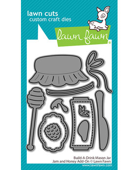 Lawn Fawn Build-A-Drink Mason Jar Jam And Honey Add-On Stand-Alone Die (LF4133) Lawn Fawn Build-A-Drink Mason Jar Jam And Honey Add-On Stand-Alone Die (LF4133)