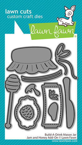 Lawn Fawn Build-A-Drink Mason Jar Jam And Honey Add-On Stand-Alone Die (LF4133) Lawn Fawn Build-A-Drink Mason Jar Jam And Honey Add-On Stand-Alone Die (LF4133)