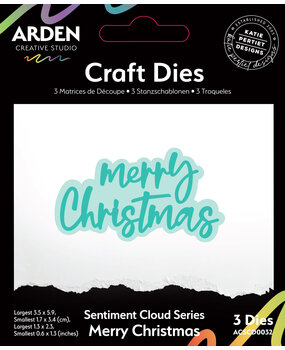Arden Creative Studio Sentiment Cloud Series Craft Die Set Merry Christmas by Katie Pertiet (ACSCD0032)