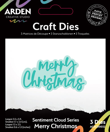 Arden Creative Studio Sentiment Cloud Series Craft Die Set Merry Christmas by Katie Pertiet (ACSCD0032) Arden Creative Studio Sentiment Cloud Series Craft Die Set Merry Christmas by Katie Pertiet (ACSCD0032)