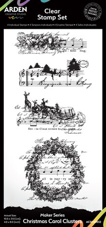Arden Creative Studio Maker Series 4x8 Inch Clear Stamp Set Christmas Carol Clusters by Katie Pertiet (ACSCS0032) Arden Creative Studio Maker Series 4x8 Inch Clear Stamp Set Christmas Carol Clusters by Katie Pertiet (ACSCS0032)