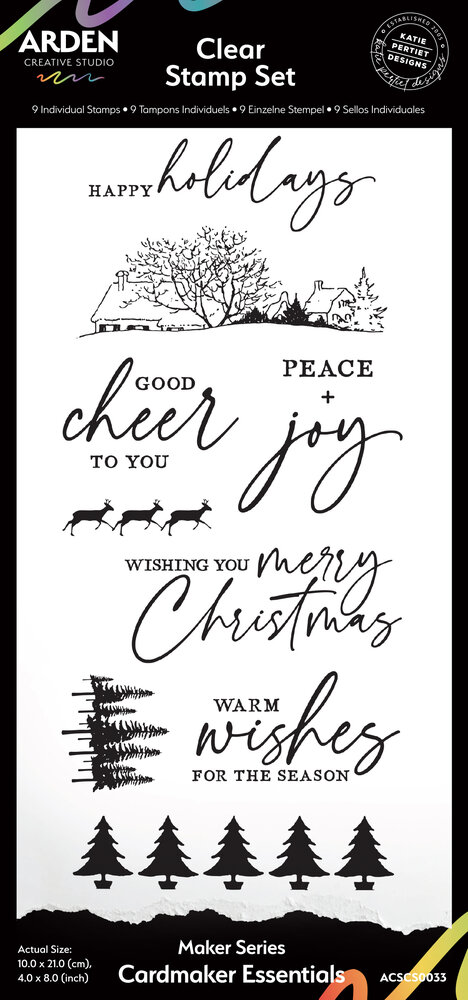 Arden Creative Studio Maker Series 4x8 Inch Clear Stamp Set Cardmaker Essentials by Katie Pertiet (ACSCS0033) Arden Creative Studio Maker Series 4x8 Inch Clear Stamp Set Cardmaker Essentials by Katie Pertiet (ACSCS0033)