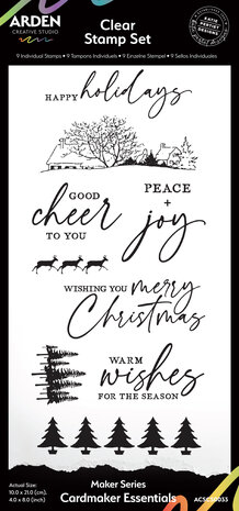 Arden Creative Studio Maker Series 4x8 Inch Clear Stamp Set Cardmaker Essentials by Katie Pertiet (ACSCS0033) Arden Creative Studio Maker Series 4x8 Inch Clear Stamp Set Cardmaker Essentials by Katie Pertiet (ACSCS0033)