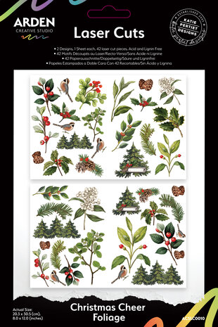 Arden Creative Studio Christmas Cheer Laser Cuts Foliage (42pcs) by Katie Pertiet (ACSLC0010) Arden Creative Studio Christmas Cheer Laser Cuts Foliage (42pcs) by Katie Pertiet (ACSLC0010)