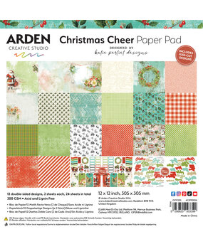 Arden Creative Studio Christmas Cheer 12x12 Inch Paper Pad by Katie Pertiet (ACSPP0026)