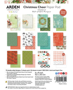 Arden Creative Studio Christmas Cheer 6x8 Inch Paper Pad by Katie Pertiet (ACSPP0028)