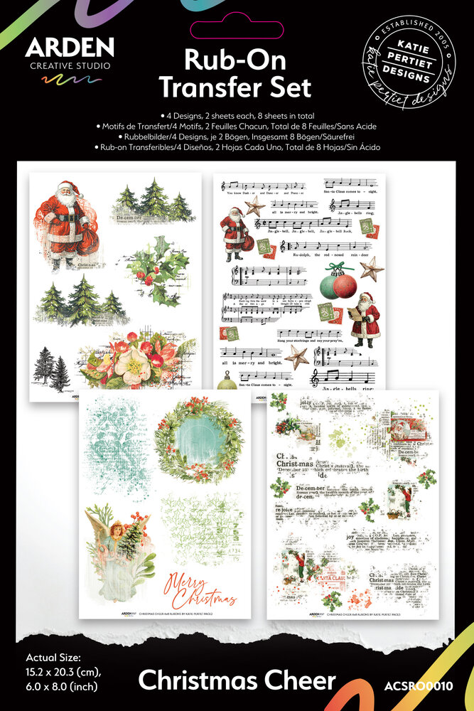 Arden Creative Studio Christmas Cheer 6x8 Inch Rub-On Transfer Set by Katie Pertiet (ACSRO0011) Arden Creative Studio Christmas Cheer 6x8 Inch Rub-On Transfer Set by Katie Pertiet (ACSRO0011)