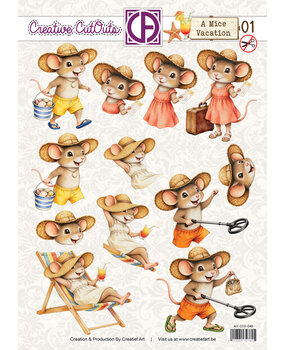 Creatief Art A Mice Vacation 01 3D Die-Cut Sheet Creative CutOuts (CCO-048)