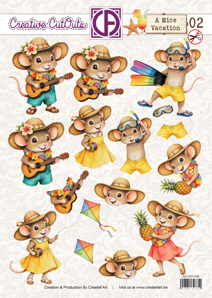 Creatief Art A Mice Vacation 02 3D Die-Cut Sheet Creative CutOUts (CCO-049) Creatief Art A Mice Vacation 02 3D Die-Cut Sheet Creative CutOUts (CCO-049)